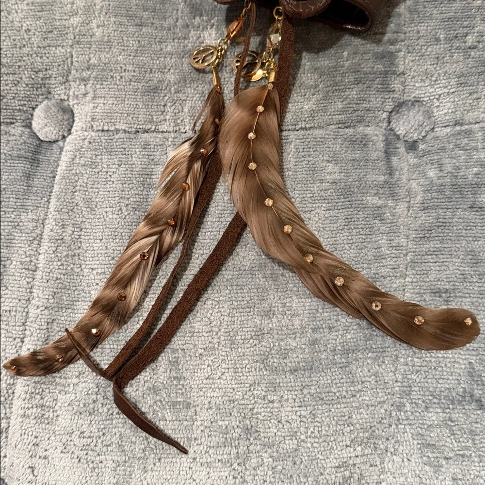 Rare Tarina Tarantino Leather Butterfly Cuff - Picture 4 of 9
